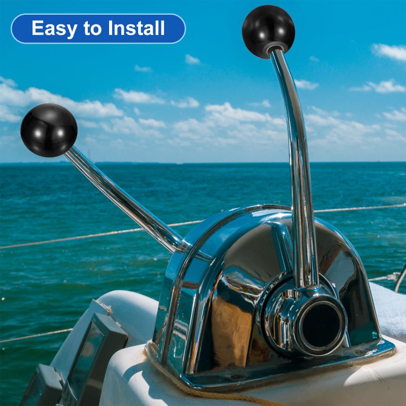 يو إكس سيل مقابض كروية مترابطة من uxcell، مقبض كروي M5 أنثى بخيط حراري 20 مم، مقابض كروية دائرية مع حشوة نحاسية لمقبض رافعة الماكينة، أسود - Image 5